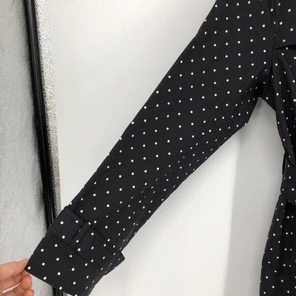NWT Spanner Black/Polka dot Double Breasted Trench Coat Size Large - Picture 8 of 16